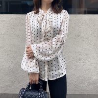 ribbon dot blouse
