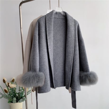 sleeve fox fur coat
