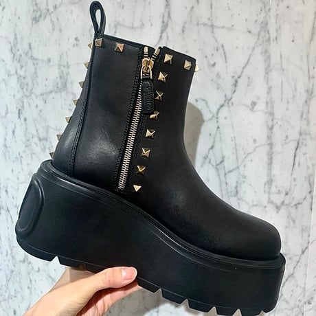 【本革】studs platform boots
