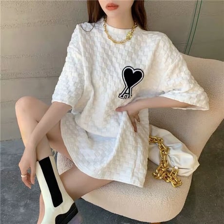 ハートアルファベットオーバーtシャツ