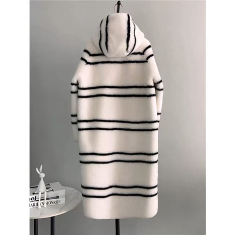 【ウール】border long coat