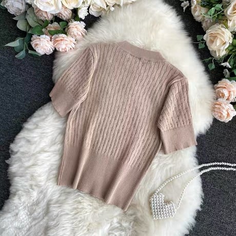 gold button summer knit