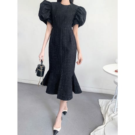 puff sleeve mermaid onepiece