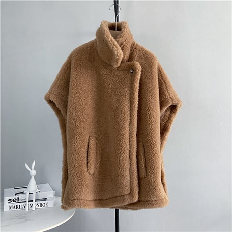 ウール poncho coat