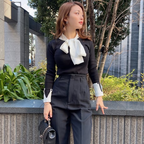 bi-color ribbon knit
