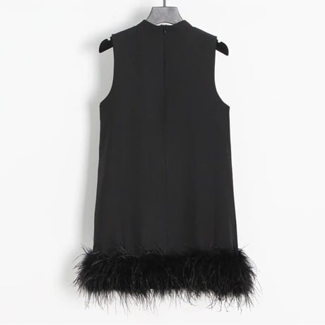 high neck feather onepiece