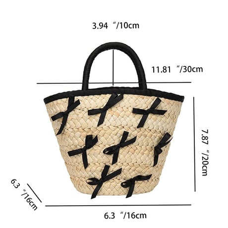 ribbon straw bag