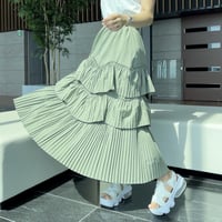 【即納】3段 green skirt