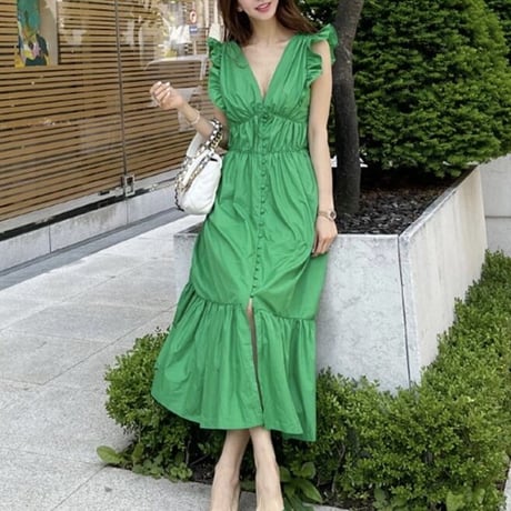 green frill onepiece