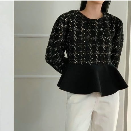 tweed peplum tops