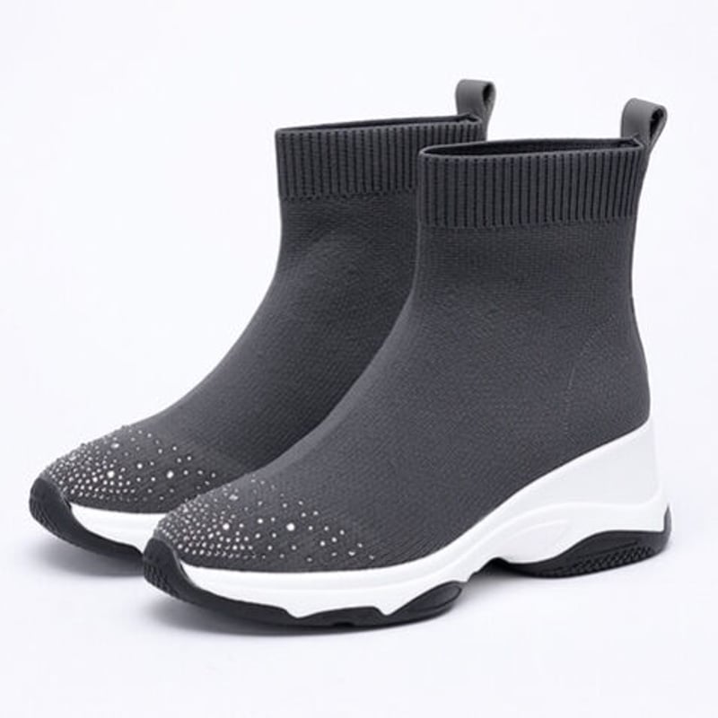 McQueen ブラックスニーカー　厚底　ソックス　ブーツ　黒 McQueen ブラックスニーカー 厚底 ソックス ブーツ 黒