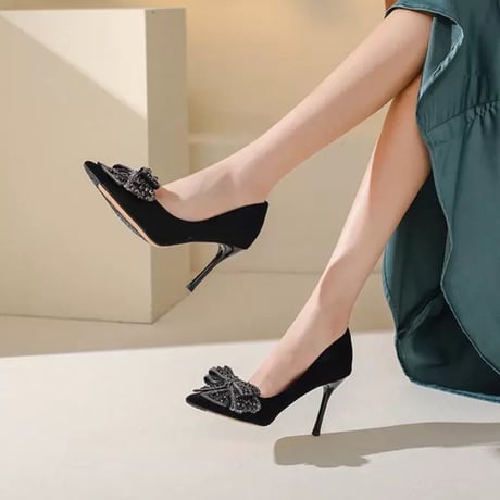 【選べるヒール】ribbon pumps 7cm