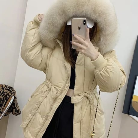 fox fur down jacket