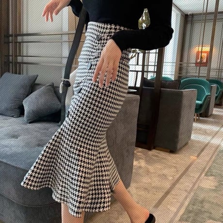 Plover pattern mermaid skirt