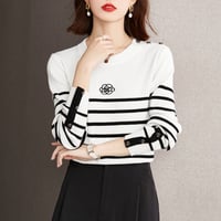 カメリアボタン border knit