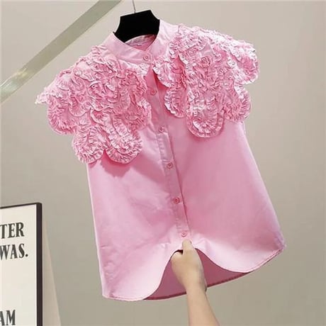large collar sleeveless blouse