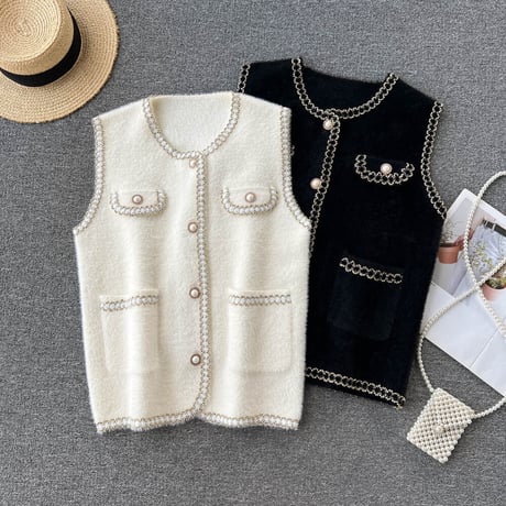 pearl button vest