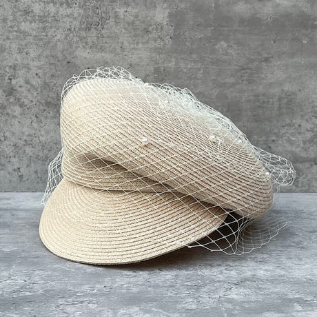 tulle straw casquette