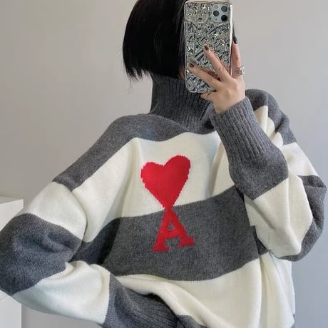 heart alphabet border knit
