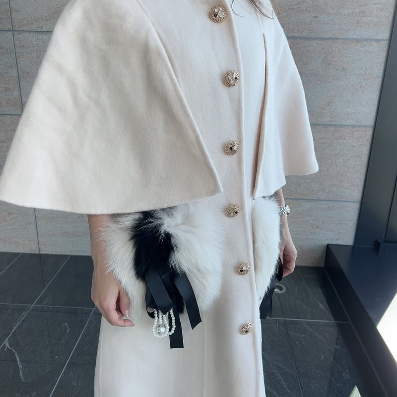 即納】fox fur cape coat | BrillantSelect Store