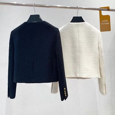 gold button tweed jacket