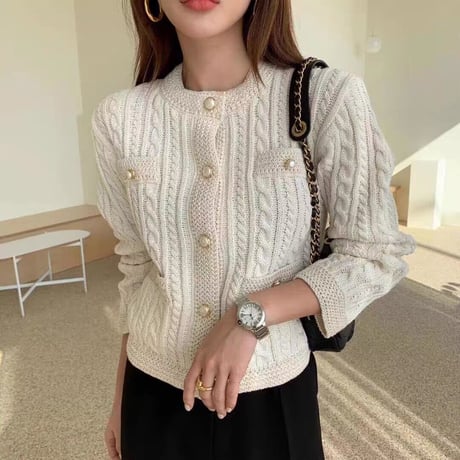 pearl button knit cardigan