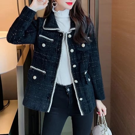 襟付き cardigan