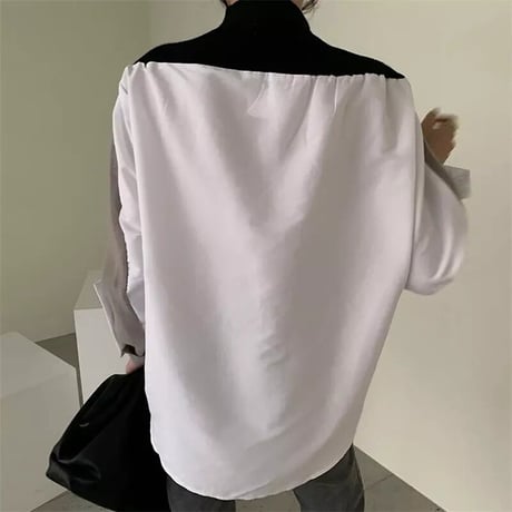 切り替え バイカラーカーディガン
