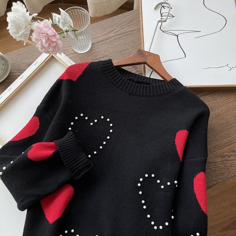 pearl heart knit