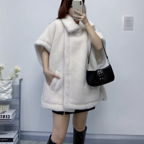 ウール poncho coat