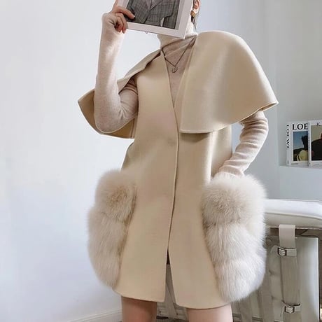 fox fur cape coat