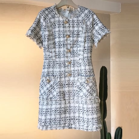 pearl button tweed onepiece