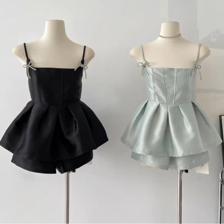 ribbon camisole short pants setup