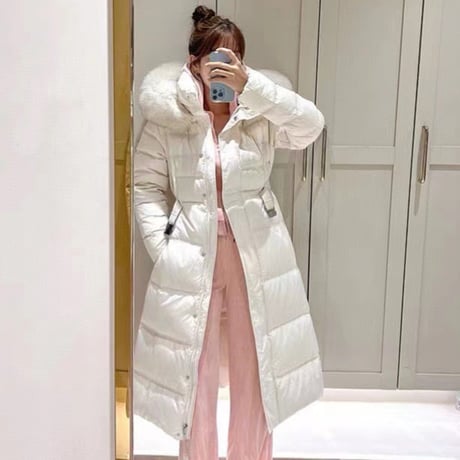 fox fur long down coat