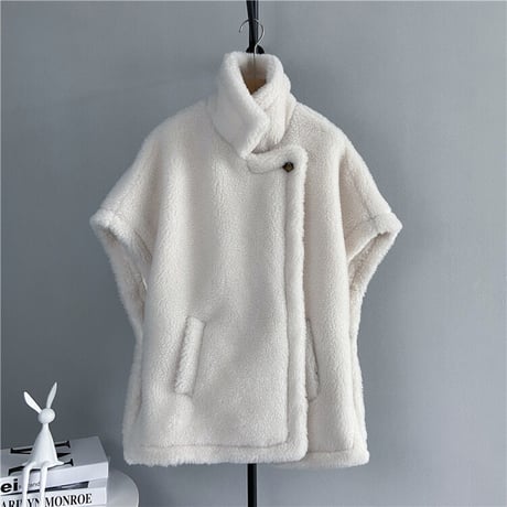 ウール poncho coat