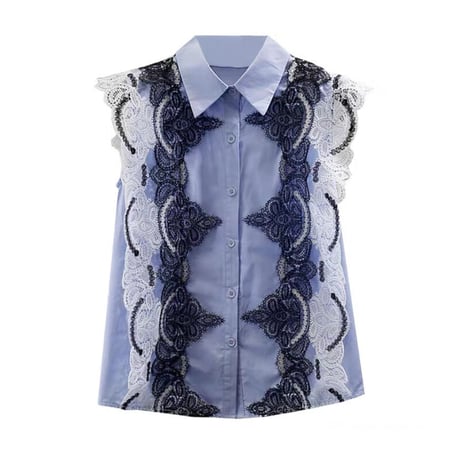 sleeveless lace blouse