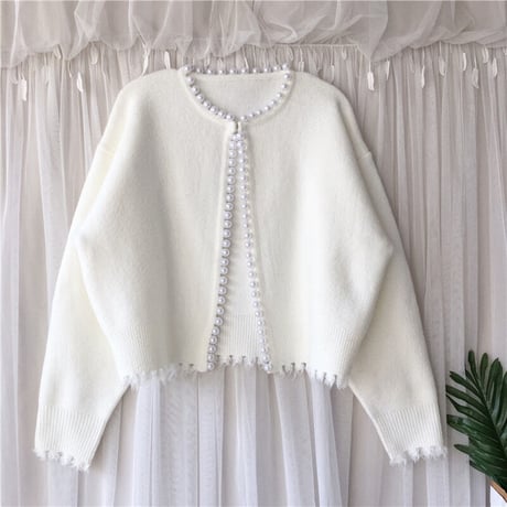 【高品質】pearl cardigan