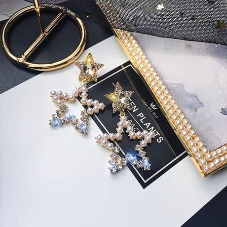 【即納】pearl star ピアス