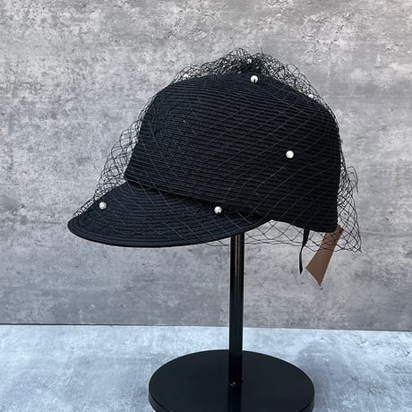 tulle straw cap