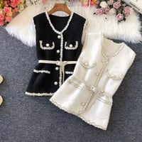 pearl button vest