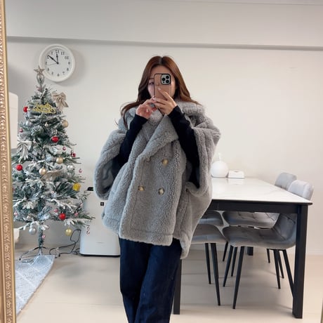 【ウール100%】poncho coat