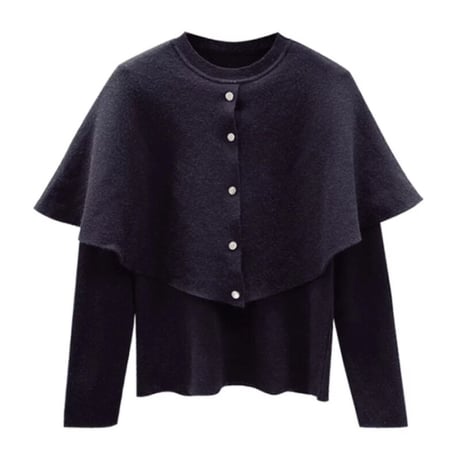 frill round neck cardigan