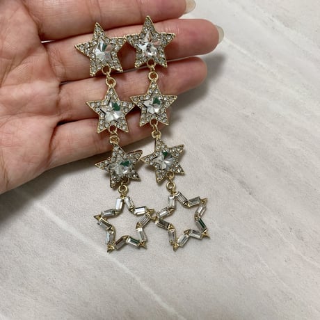 即納 スター4連ピアス