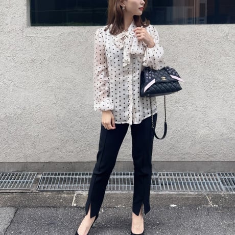 ribbon dot blouse