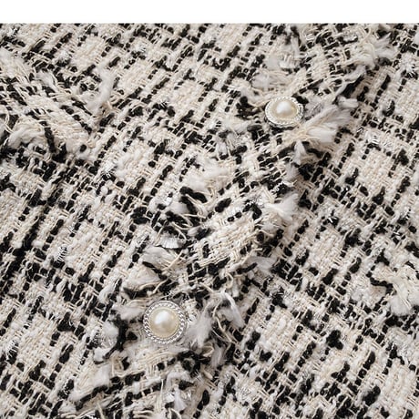 pearl button tweed jacket