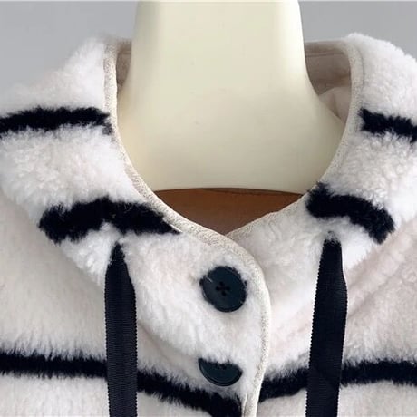 【ウール】border long coat