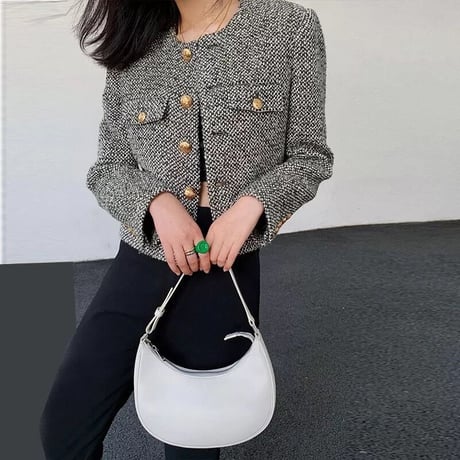 gold button tweed jacket