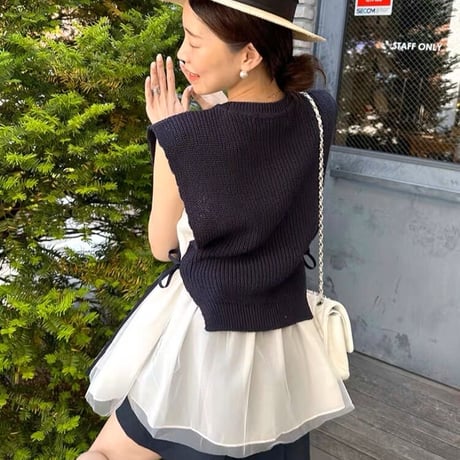 tulle 切り替え knit