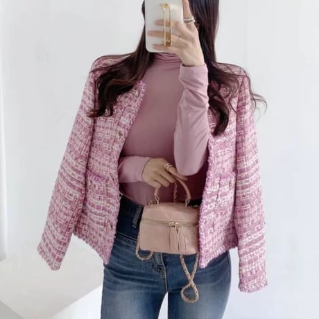 pink tweed jacket