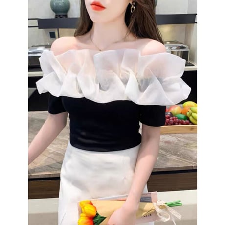 frill offshoulder tops